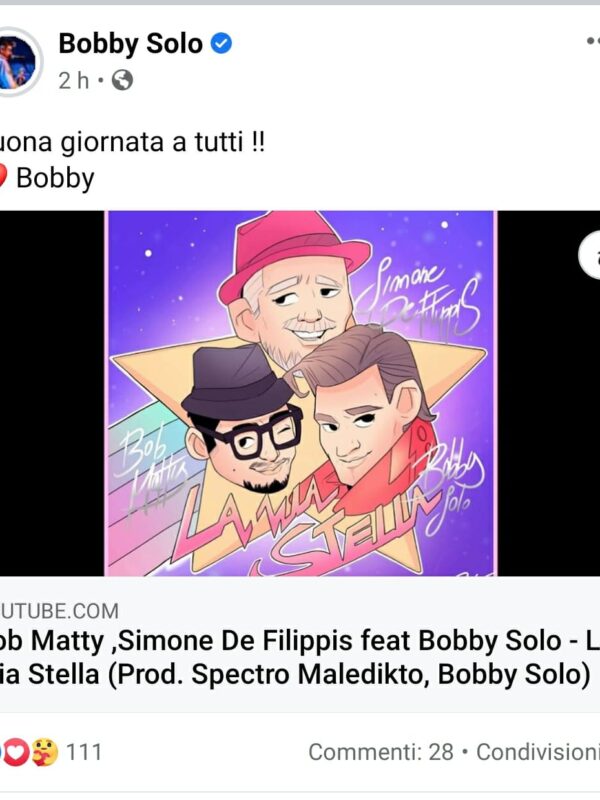 Bob Matty, Simone De Filippis e Bobby Solo: successo per “La mia stella”